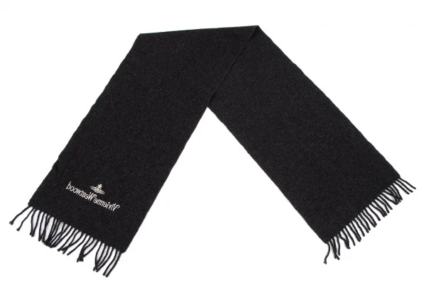 Vivienne Westwood MAN Logo Embroidery Fringe Stole K-118758_005