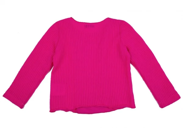 トリココムデギャルソンtricot COMME des GARCONS フロント異素材切替デザインニット ピンクM位 K-118763_010