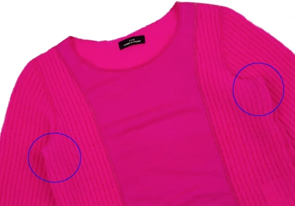 トリココムデギャルソンtricot COMME des GARCONS フロント異素材切替デザインニット ピンクM位 K-118763_003