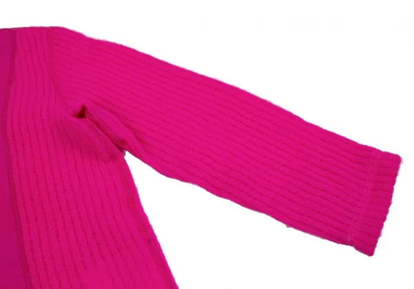 トリココムデギャルソンtricot COMME des GARCONS フロント異素材切替デザインニット ピンクM位 K-118763_007