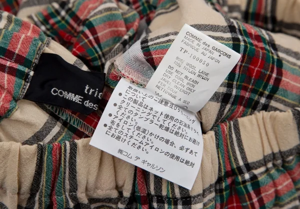 tricot COMME des GARCONS Wool Check Wide Pants K-118766_009