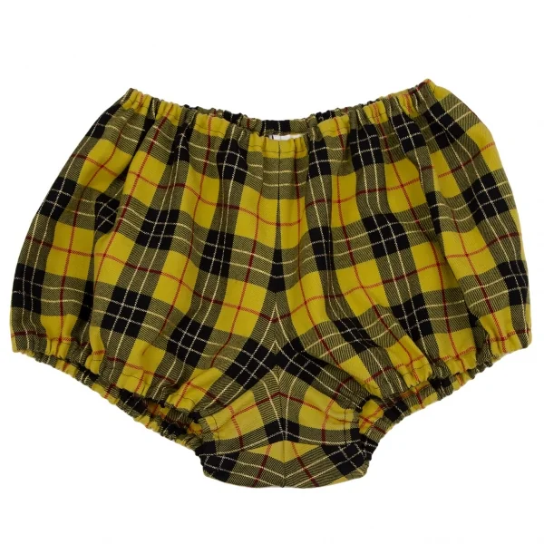 COMME des GARCONS Check Wool Shorts Yellow M-L K-118772_001