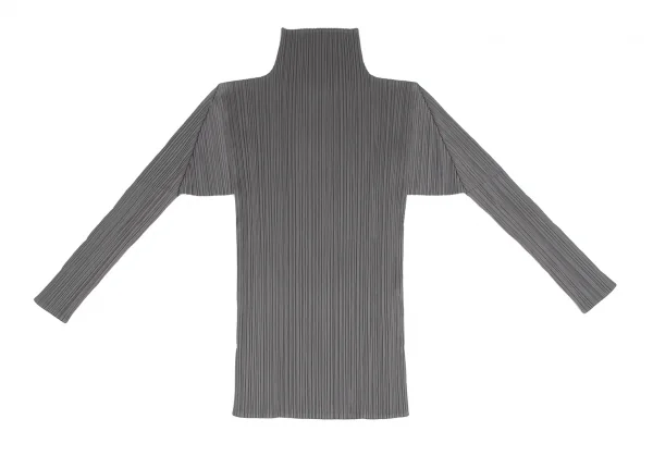 イッセイミヤケISSEY MIYAKEプリーツハイネックカットソー グレーM K-118774_002