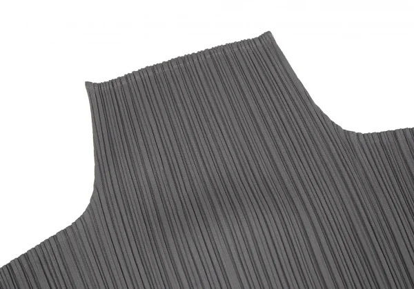 イッセイミヤケISSEY MIYAKEプリーツハイネックカットソー グレーM K-118774_004