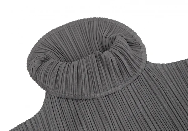 イッセイミヤケISSEY MIYAKEプリーツハイネックカットソー グレーM K-118774_005