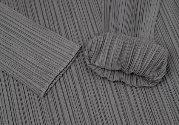 イッセイミヤケISSEY MIYAKEプリーツハイネックカットソー グレーM K-118774_007