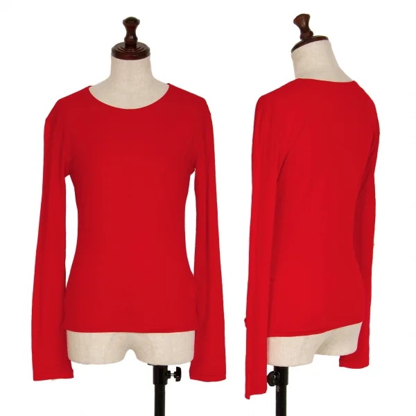 ヨウジヤマモト ファムYohji Yamamoto FEMME ナイロンストレッチカットソー 赤3 K-118787_001