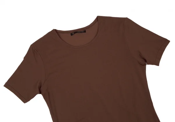 ヨウジヤマモト ファムYohji Yamamoto FEMMEナイロンストレッチTシャツ 茶M K-118808_002