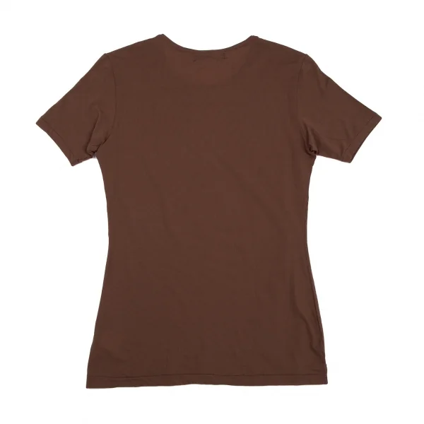 ヨウジヤマモト ファムYohji Yamamoto FEMMEナイロンストレッチTシャツ 茶M K-118808_007