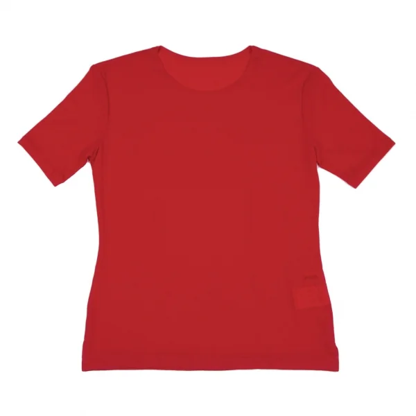 ヨウジヤマモト ファムYohji Yamamoto FEMME ナイロンストレッチTシャツ 赤3 K-118809_001