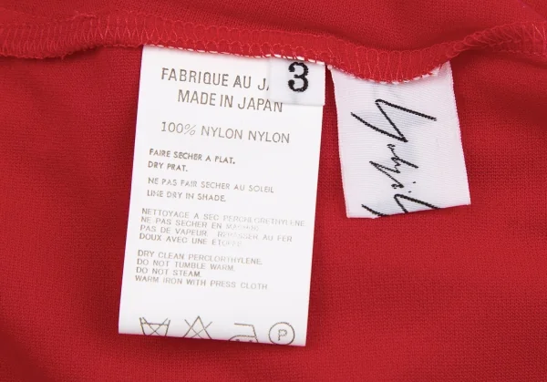 ヨウジヤマモト ファムYohji Yamamoto FEMME ナイロンストレッチTシャツ 赤3 K-118809_010