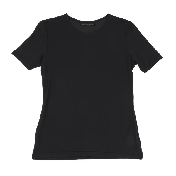 ヨウジヤマモト ファムYohji Yamamoto FEMMEナイロンストレッチTシャツ 黒M K-118810_001