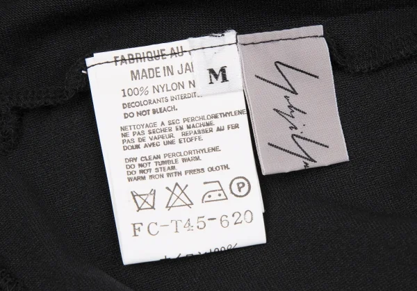 ヨウジヤマモト ファムYohji Yamamoto FEMMEナイロンストレッチTシャツ 黒M K-118810_010