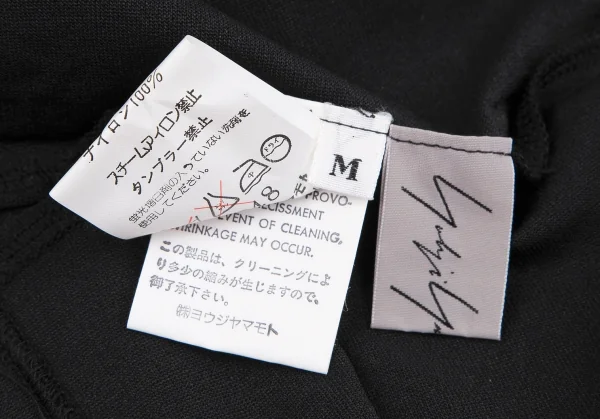 ヨウジヤマモト ファムYohji Yamamoto FEMMEナイロンストレッチTシャツ 黒M K-118810_011