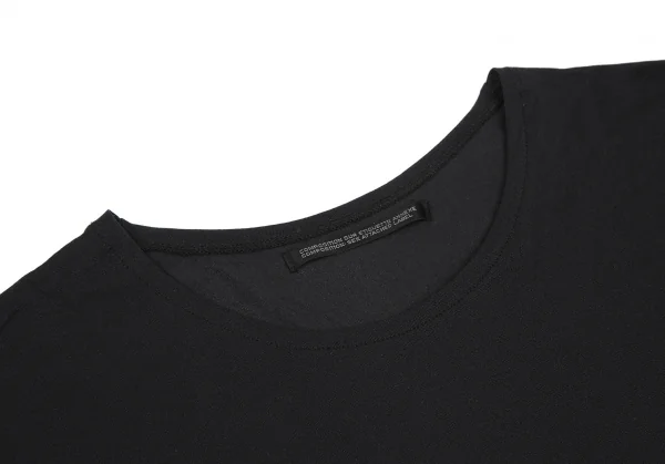 ヨウジヤマモト ファムYohji Yamamoto FEMMEナイロンストレッチTシャツ 黒M K-118810_003
