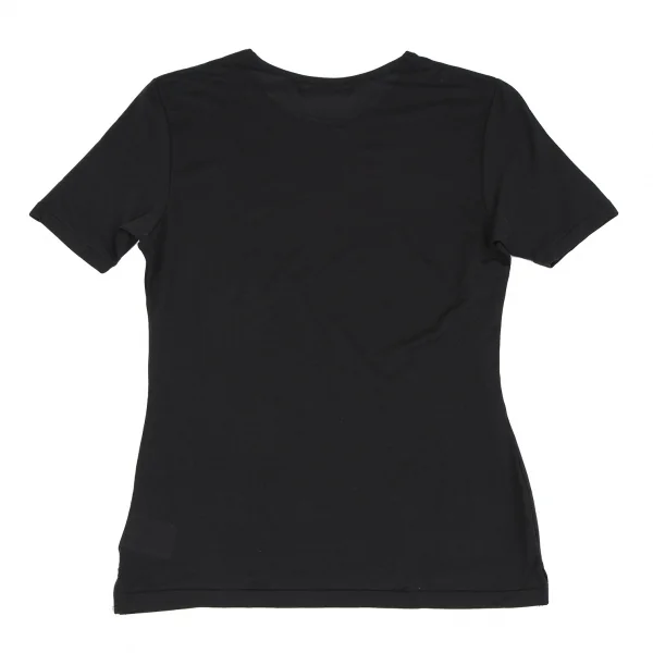 ヨウジヤマモト ファムYohji Yamamoto FEMMEナイロンストレッチTシャツ 黒M K-118810_007
