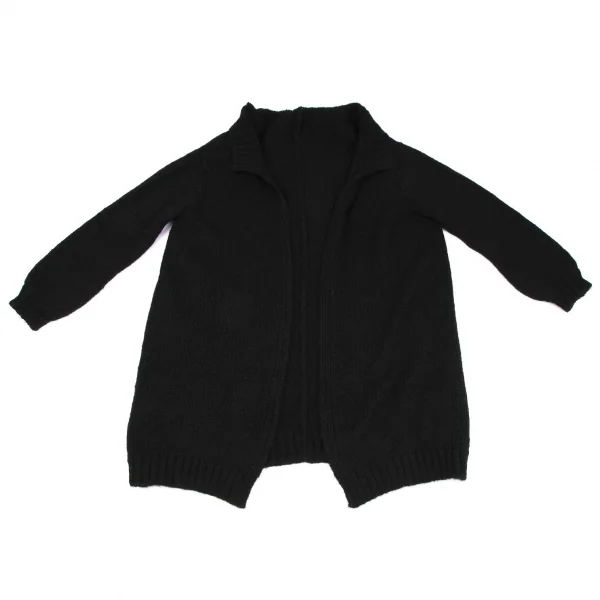 ヨウジヤマモト ファムYohji Yamamoto FEMME ボタンレスヘアリーニットロングカーディガン 黒S K-118818_002