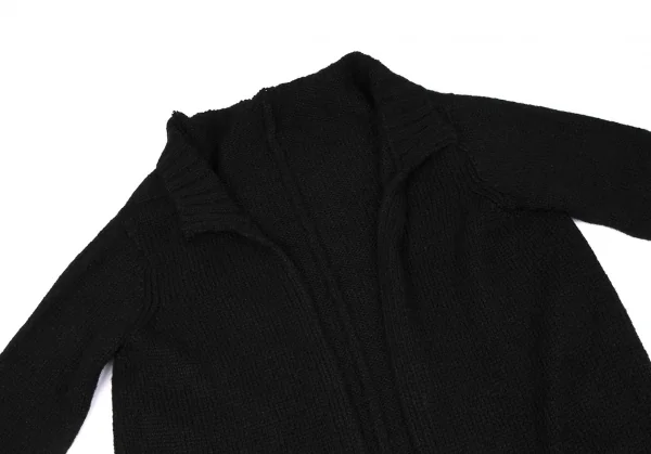 ヨウジヤマモト ファムYohji Yamamoto FEMME ボタンレスヘアリーニットロングカーディガン 黒S K-118818_003
