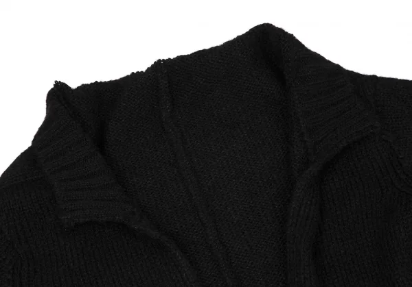 ヨウジヤマモト ファムYohji Yamamoto FEMME ボタンレスヘアリーニットロングカーディガン 黒S K-118818_004