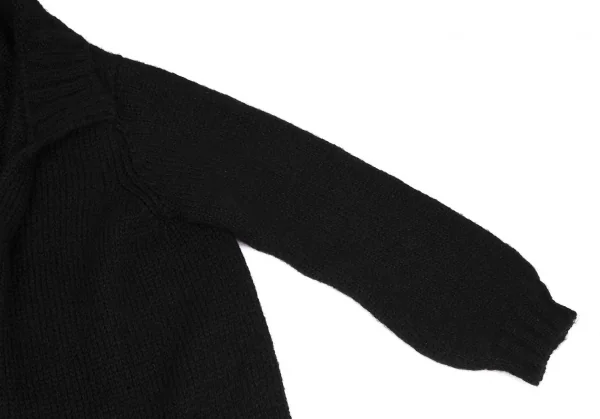 ヨウジヤマモト ファムYohji Yamamoto FEMME ボタンレスヘアリーニットロングカーディガン 黒S K-118818_005