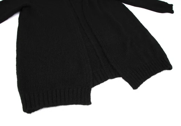 ヨウジヤマモト ファムYohji Yamamoto FEMME ボタンレスヘアリーニットロングカーディガン 黒S K-118818_007