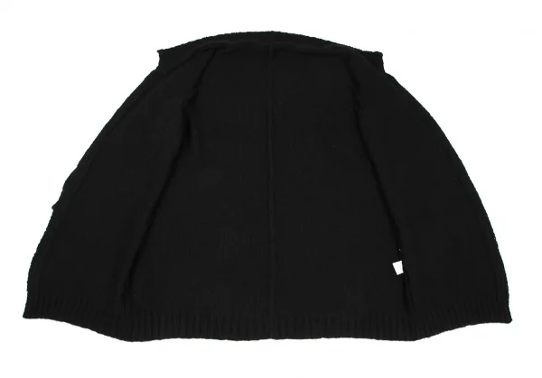 ヨウジヤマモト ファムYohji Yamamoto FEMME ボタンレスヘアリーニットロングカーディガン 黒S K-118818_008