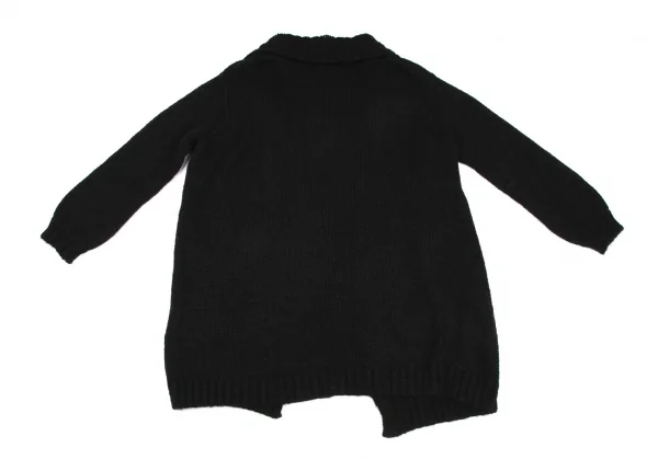 ヨウジヤマモト ファムYohji Yamamoto FEMME ボタンレスヘアリーニットロングカーディガン 黒S K-118818_009