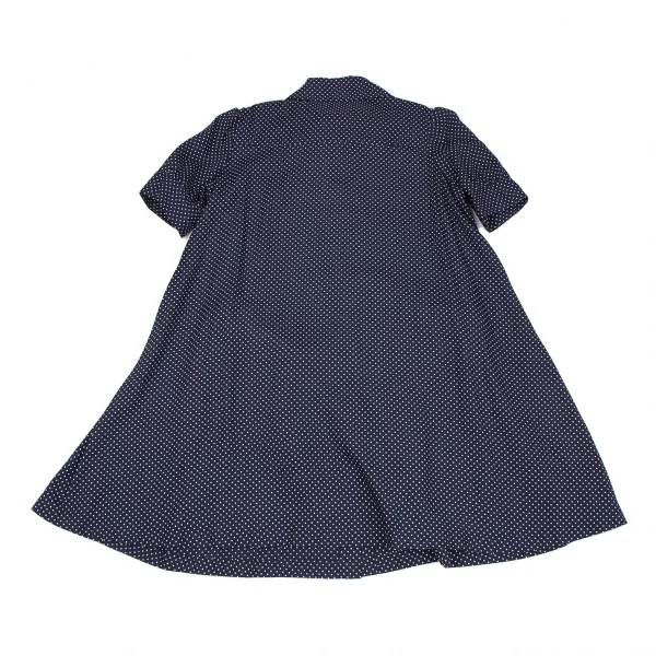 ヴィヴィアンウエストウッド レッドレーベルVivienne Westwood Red Label ワンポイントオーブ刺繍ドットシャツワンピース 紺白2 K-118828_012