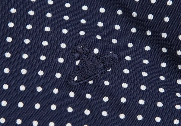 ヴィヴィアンウエストウッド レッドレーベルVivienne Westwood Red Label ワンポイントオーブ刺繍ドットシャツワンピース 紺白2 K-118828_006