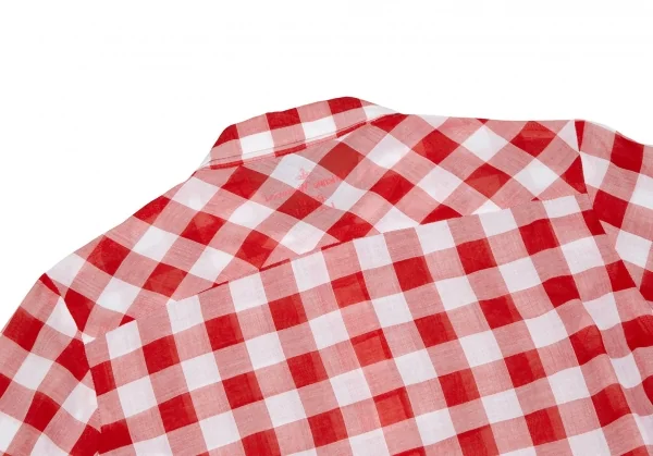 ヴィヴィアンウエストウッド レッドレーベルVivienne Westwood Red Label シアーチェック五分袖シャツ 赤白2 K-118829_012