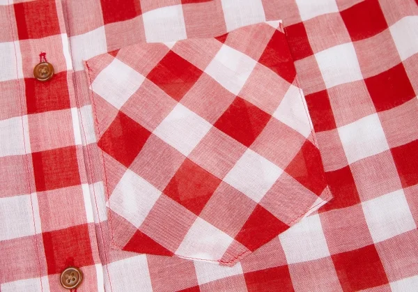 ヴィヴィアンウエストウッド レッドレーベルVivienne Westwood Red Label シアーチェック五分袖シャツ 赤白2 K-118829_006