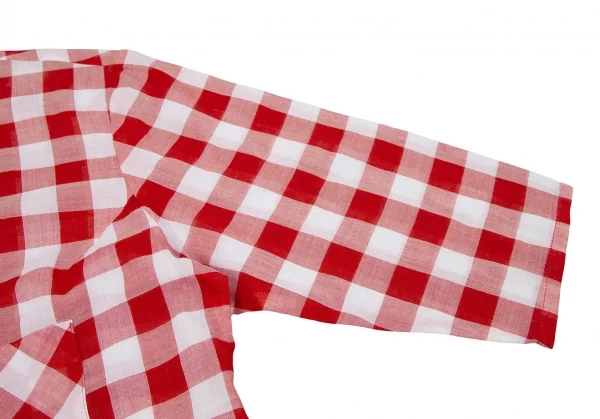 ヴィヴィアンウエストウッド レッドレーベルVivienne Westwood Red Label シアーチェック五分袖シャツ 赤白2 K-118829_007