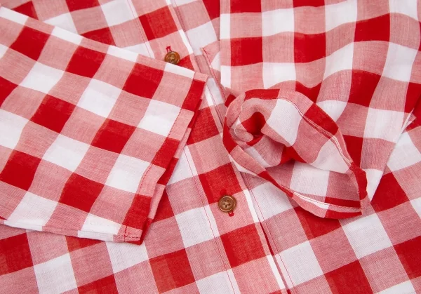 ヴィヴィアンウエストウッド レッドレーベルVivienne Westwood Red Label シアーチェック五分袖シャツ 赤白2 K-118829_008