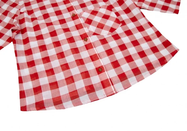 ヴィヴィアンウエストウッド レッドレーベルVivienne Westwood Red Label シアーチェック五分袖シャツ 赤白2 K-118829_009