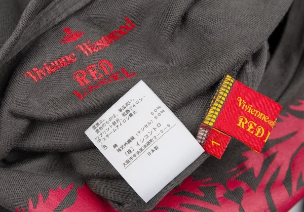 ヴィヴィアンウエストウッド レッドレーベルVivienne Westwood Red Label ハートオーブプリントカットソー チャコール1 K-118835_013