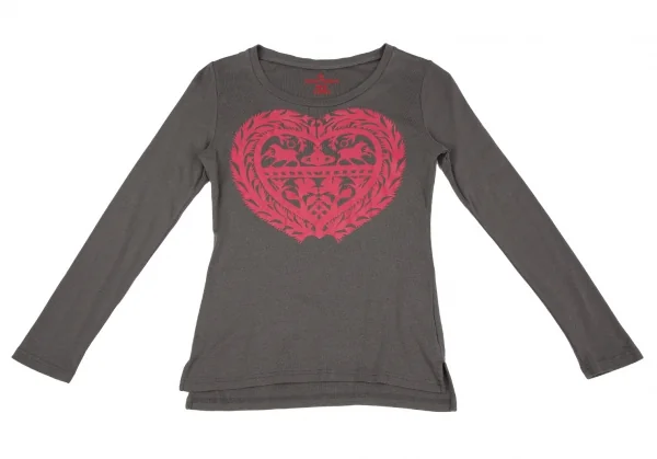 ヴィヴィアンウエストウッド レッドレーベルVivienne Westwood Red Label ハートオーブプリントカットソー チャコール1 K-118835_002