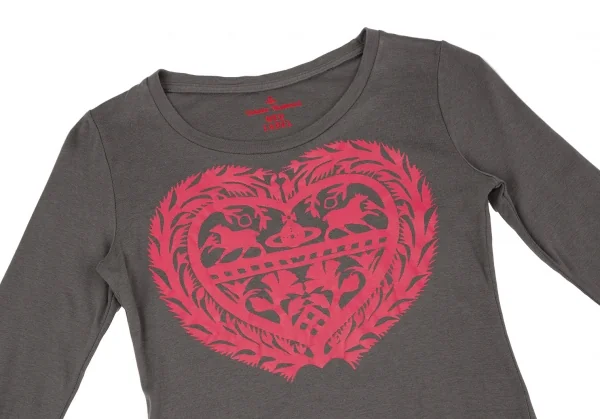 ヴィヴィアンウエストウッド レッドレーベルVivienne Westwood Red Label ハートオーブプリントカットソー チャコール1 K-118835_003