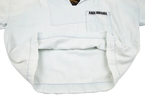 ヴィヴィアンウエストウッド アングロマニアVivienne Westwood ANGLOMANIA ダメージドブリーチデニムプルオーバー 水色S K-118839_013