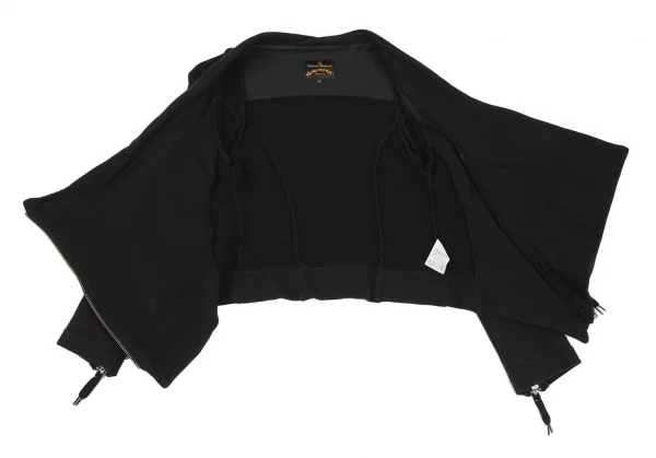 ヴィヴィアンウエストウッド アングロマニアVivienne Westwood ANGLOMANIA 袖刺繍スウェットジップジャケット 黒XS K-118840_011