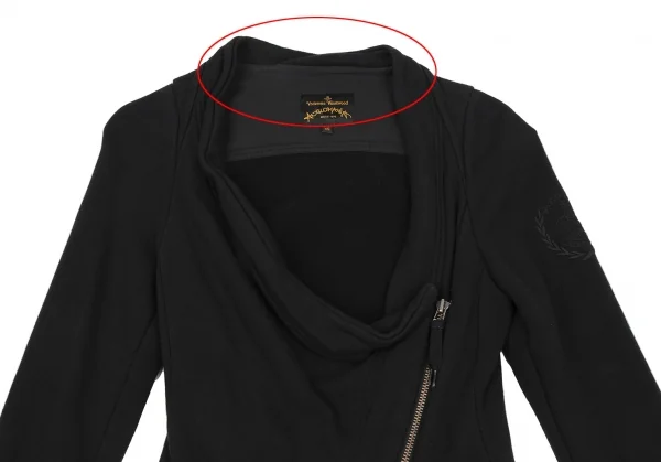 ヴィヴィアンウエストウッド アングロマニアVivienne Westwood ANGLOMANIA 袖刺繍スウェットジップジャケット 黒XS K-118840_003