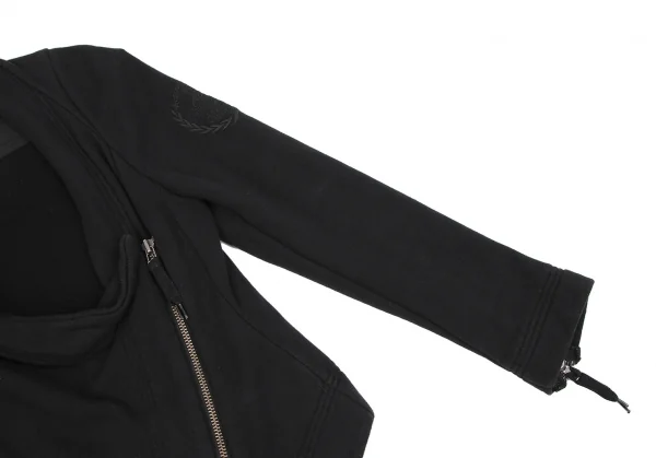 ヴィヴィアンウエストウッド アングロマニアVivienne Westwood ANGLOMANIA 袖刺繍スウェットジップジャケット 黒XS K-118840_006