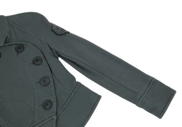 ヴィヴィアンウエストウッド アングロマニアVivienne Westwood ANGLOMANIA 袖刺繍スウェットナポレオンジャケット ブルーグレーXS K-118841_005