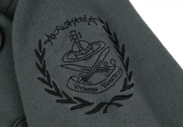 ヴィヴィアンウエストウッド アングロマニアVivienne Westwood ANGLOMANIA 袖刺繍スウェットナポレオンジャケット ブルーグレーXS K-118841_006