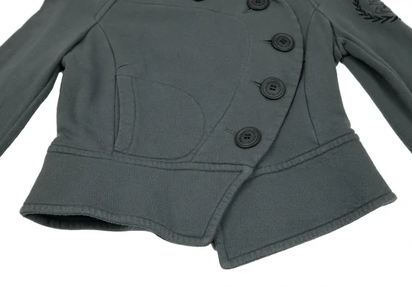 ヴィヴィアンウエストウッド アングロマニアVivienne Westwood ANGLOMANIA 袖刺繍スウェットナポレオンジャケット ブルーグレーXS K-118841_009