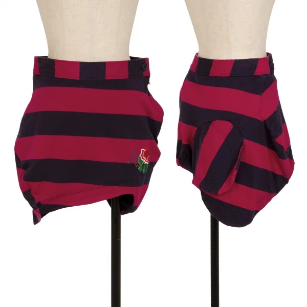 Vivienne Westwood ANGLOMANIA Stripe Embroidery Mini Skirt Red,Navy 38 K-118844_001