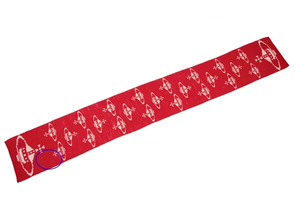 ヴィヴィアンウエストウッドVivienne Westwood オーブジャガードニットストール 赤白 K-118846_002