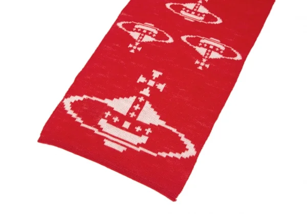 ヴィヴィアンウエストウッドVivienne Westwood オーブジャガードニットストール 赤白 K-118846_004