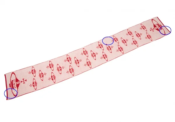 ヴィヴィアンウエストウッドVivienne Westwood オーブジャガードニットストール 赤白 K-118846_006