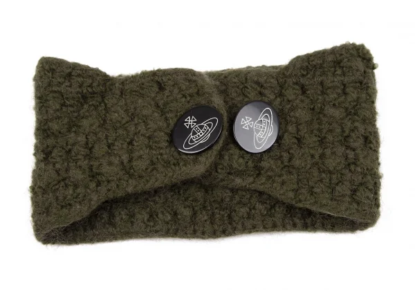 ヴィヴィアンウエストウッドVivienne Westwood オーブボタンミニネックウォーマー オリーブ K-118847_002