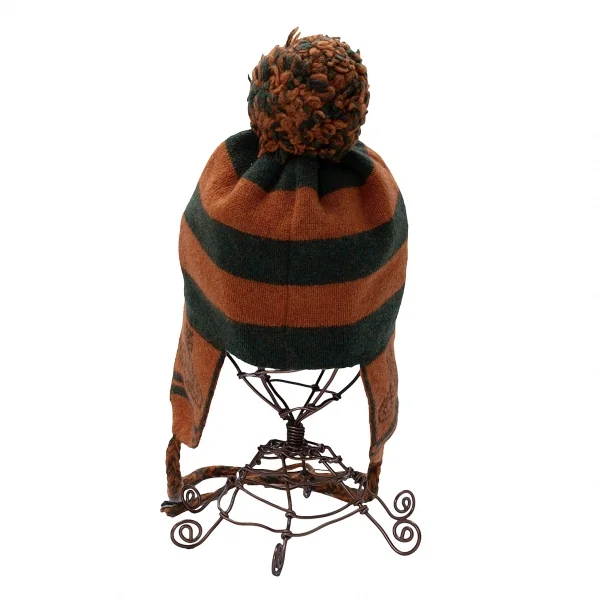 ヴィヴィアンウエストウッドVivienne Westwood オーブジャガードボーダーボンボンニットキャップ 緑オレンジフリー K-118849_004